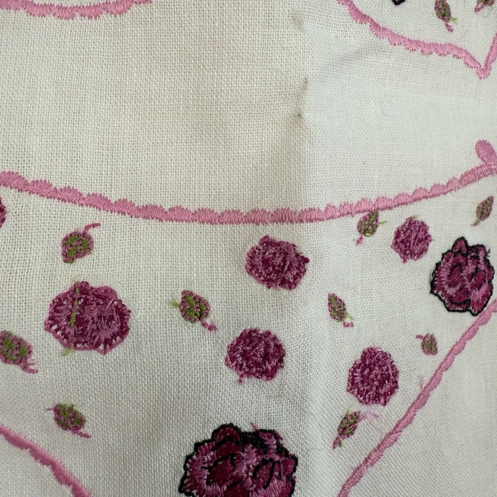 NWT Lily Juliet Lingerie Travel Bag White Cotton Floral Embroidered Coquette